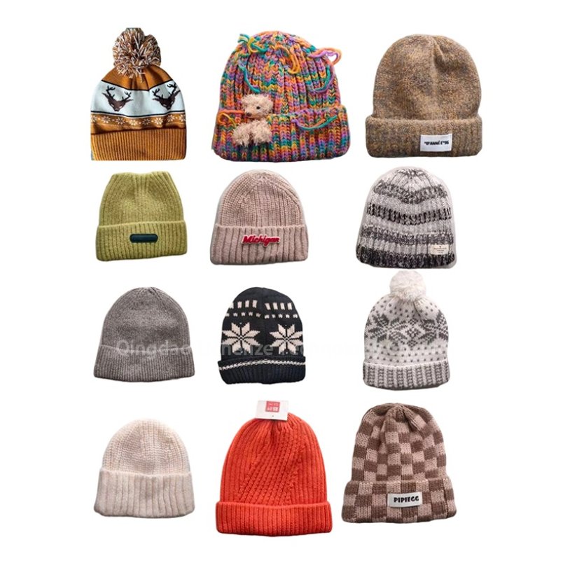Wholesale Custom Pom Pom Beanie Hat High Quality Dyed Cap Knitted Gorras Outdoor Warm Winter Mens Women Ski Acrylic 