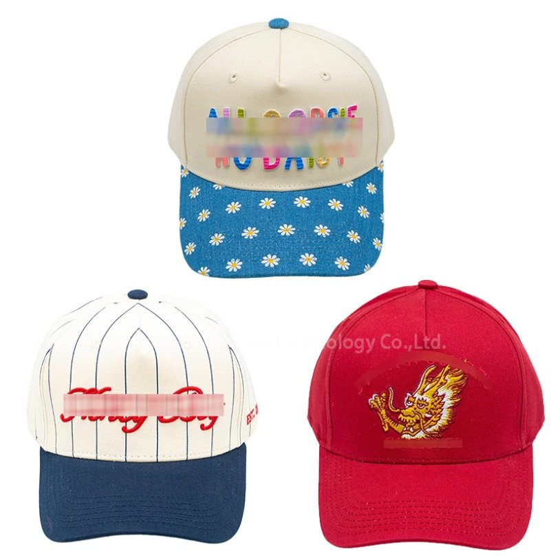 High Quality Custom 5 Panels Fashion Hats Embroidery Print Logo Children Kids Baseball Cap 