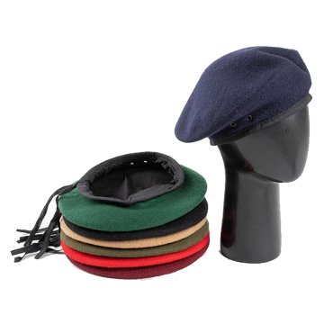 OEM Custom Embroidery Patch Men Tactical Wool Berets High Quality Leather Sweatband Vintage School Kids Child Beret for Women