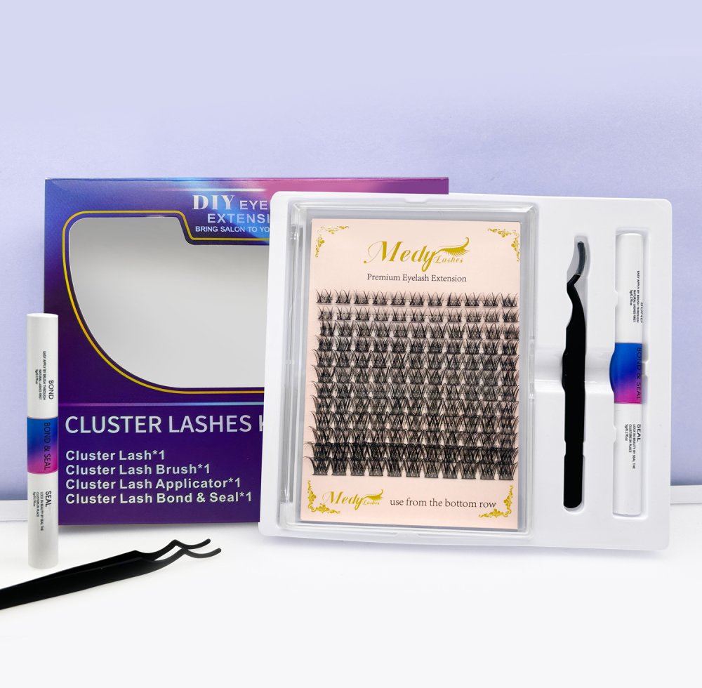Kit DIY de Cílios Cluster com Cola Bond‑Seal e Pinças