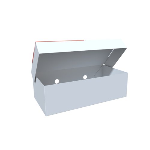 Vented folded-corner flip-top box