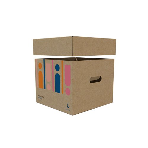 Corrugated Sleeve Box with Handle and Matching Top Covers