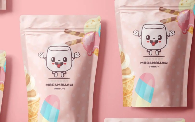 Custom pouch bags with food safe barrier material