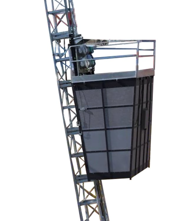 Curved construction lift