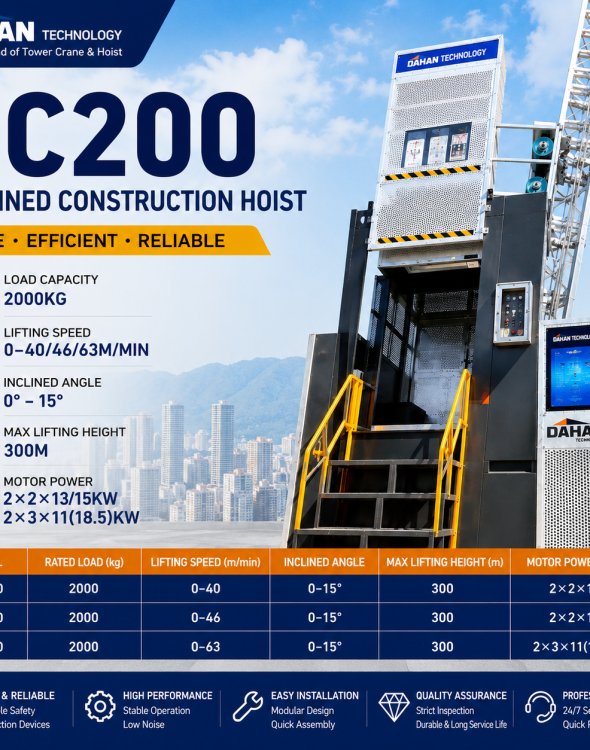 Curved Linear Type SC200 Inclined Construction Elevator